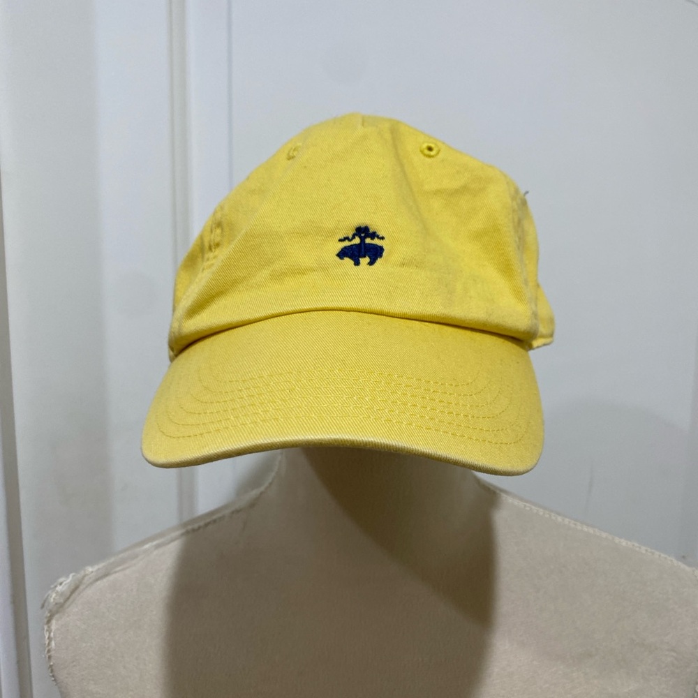 Brooks Brothers Yellow Baseball Cap with Navy Logo